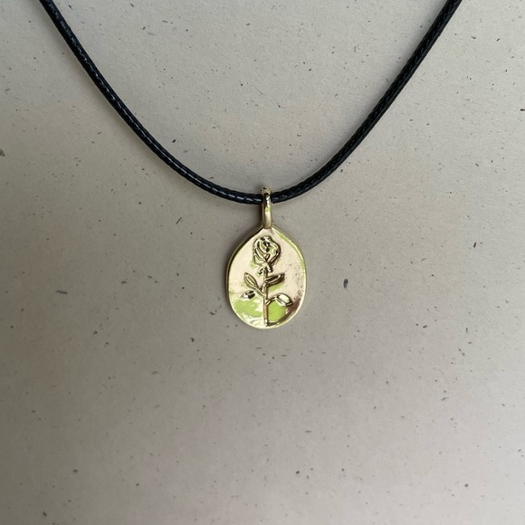 Gold Rose Pendant Necklace - Picture 2 of 3
